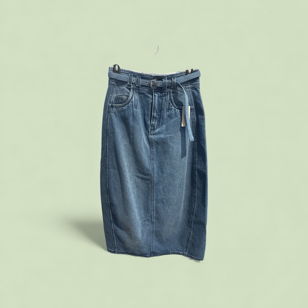 Pilcro & the Letterpress by ANTHROPOLOGIE *NWT* 0P Denim Midi Skirt